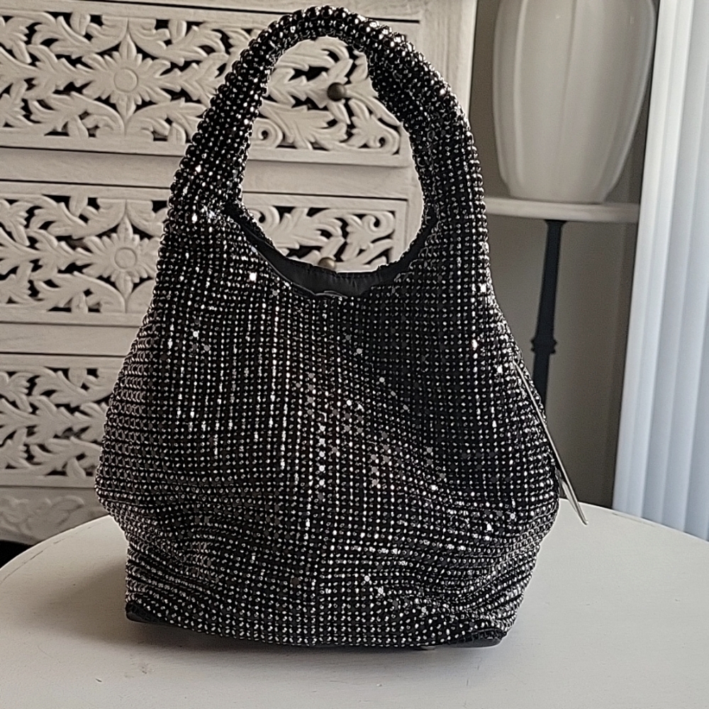 Forever 21 Black Shoulder Bag with Sparkling Sequins